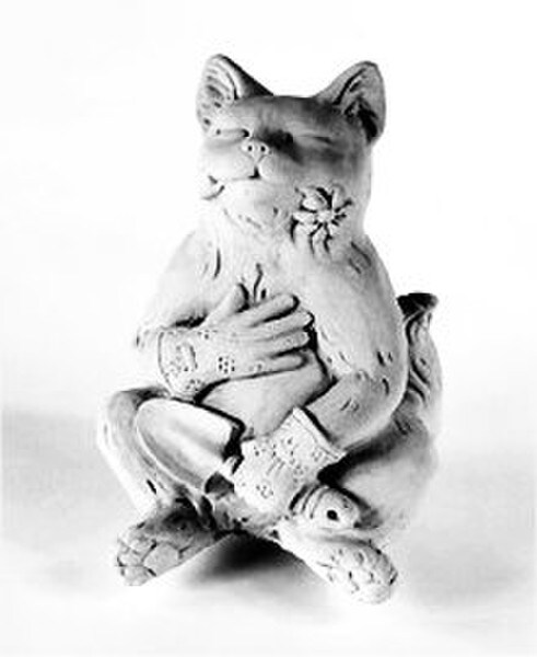 Gardening Cat Garden Statue whimsical statuary Cement concrete Art